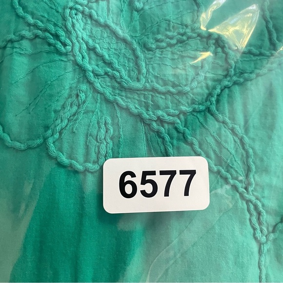 New! J. Crew green puff sleeve embroidered dress 26577 - Picture 9 of 10